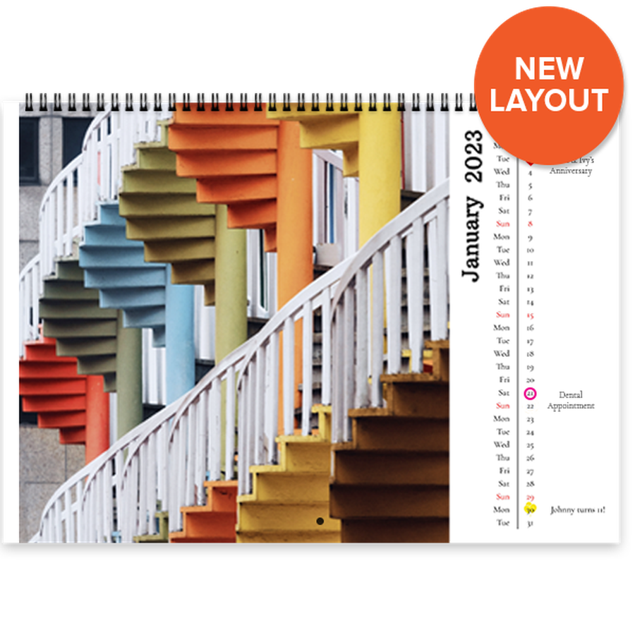 Minimalist Vertical Layout Calendar Online | Photobook Singapore ...